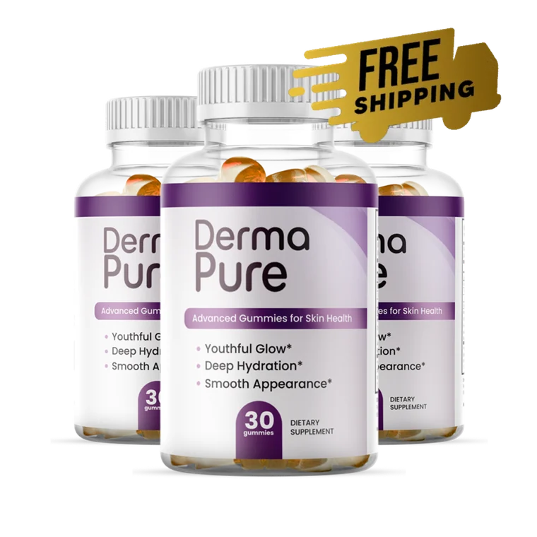 DermaPure gut-skin gummies three bottle package